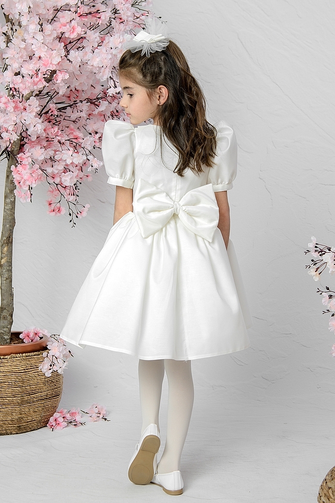 ALEYNA - White Exlusive Baby Girl Dress With Hair Accessory