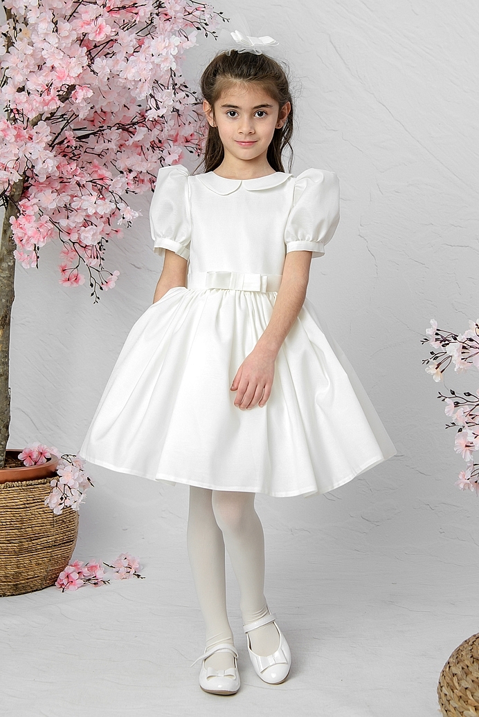 ALEYNA - White Exlusive Girl Dress With Hair Accessory