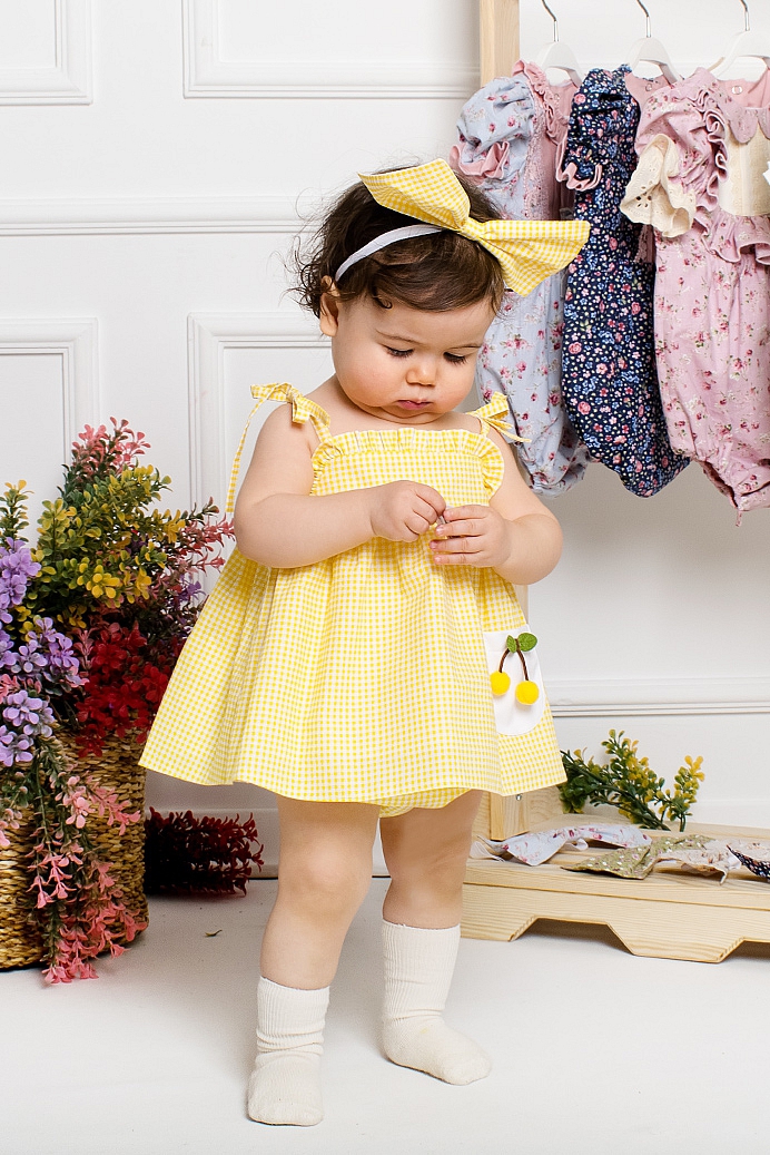 BABY FUNDA - Yellow Cherry Baby Girl Dress 3-Pieces