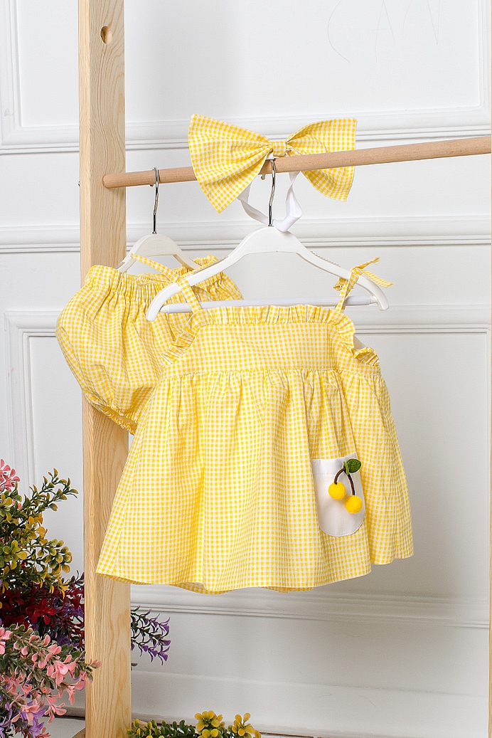 BABY FUNDA - Yellow Cherry Baby Girl Dress 3-Pieces