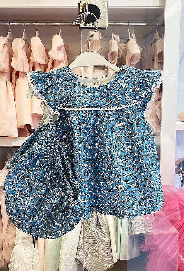 BABY HILAL - Blue Baby Girl Dress 3-Pieces