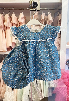 JBK BABY HILAL - Blue Baby Girl Dress 3-Pieces satın al