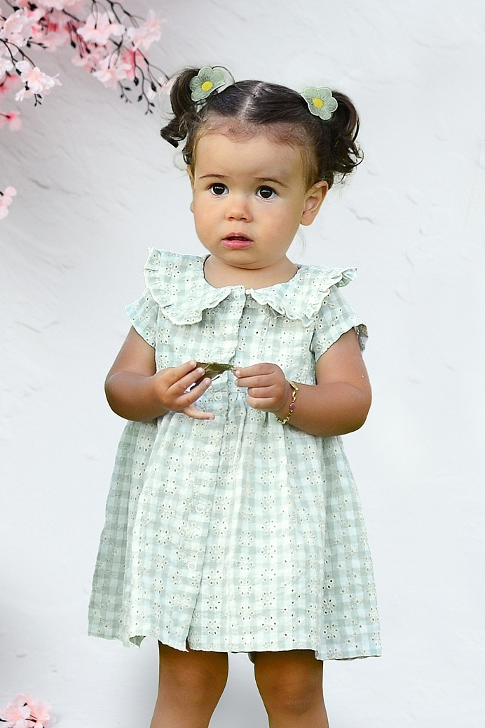 Eda - Daily Green Baby Girl Dress