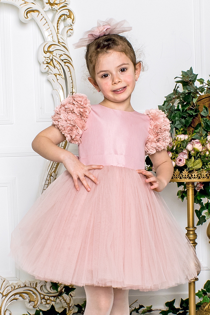 ELA - Powder Baby Girl Exlusive Dress With Hair Accessory