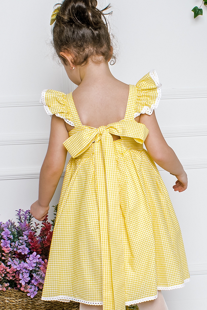 FUNDA - Yellow Cherry Baby Girl Dress With Hair Accessory