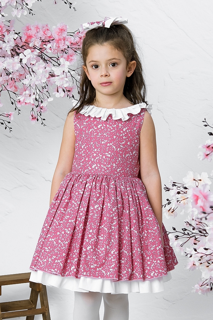 Hira - Flower Baby Girl Dress With Hair Accessory