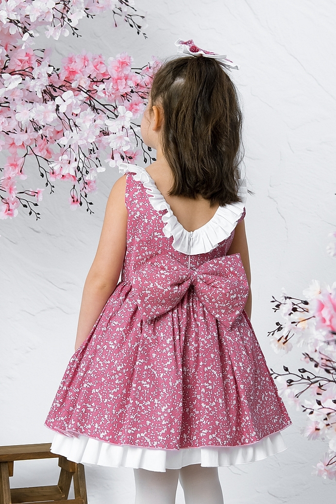 Hira - Flower Baby Girl Dress With Hair Accessory