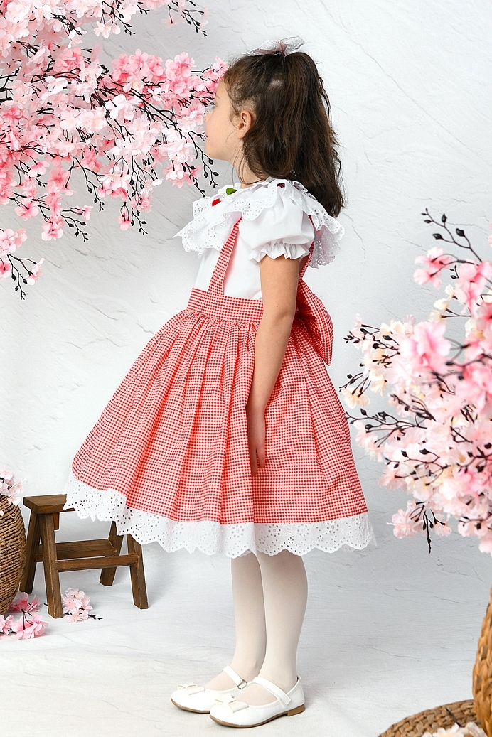 Kiraz - Red Cherry Baby Girl Dress With Hair Accessory