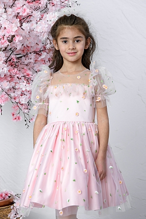 JBK Papatya - Pink Daisy Baby Girl Dress With Hair Accessory satın al