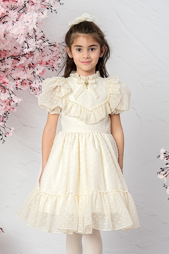 SEZEN - Cameo Exlusive Baby Girl Dress With Hair Accessory