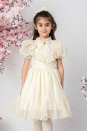 JBK SEZEN - Cameo Exlusive Girl Dress With Hair Accessory