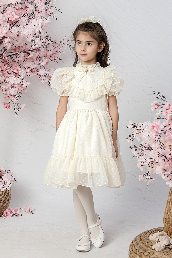 SEZEN - Cameo Exlusive Girl Dress With Hair Accessory