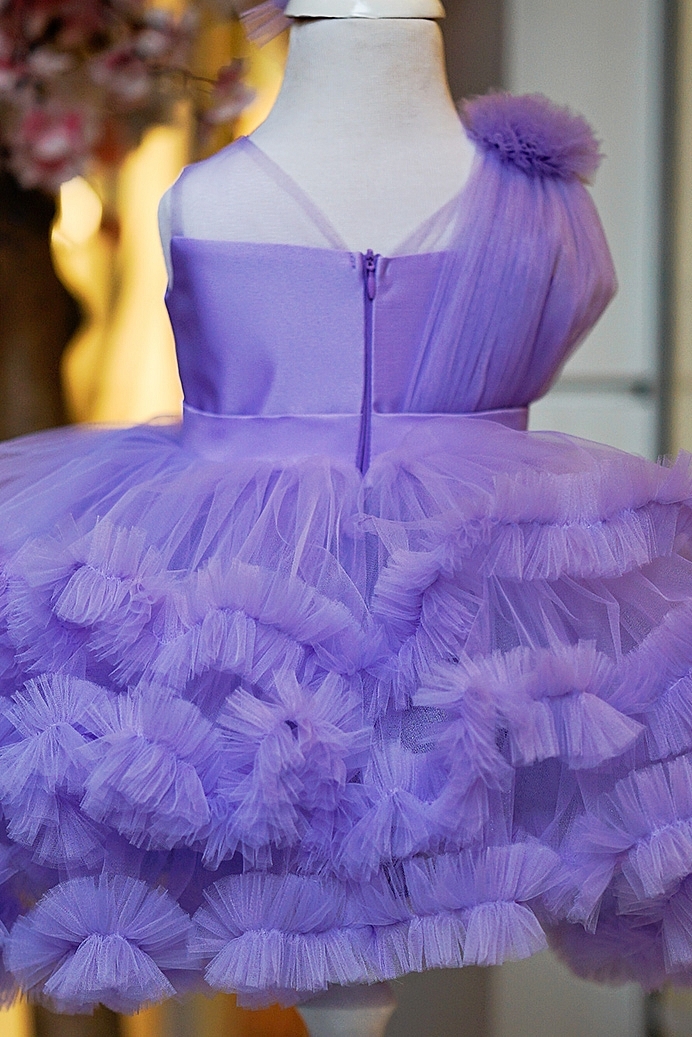 SİMGE - Color Options Baby Girls Dress with Voluminous Tutu Skirt & Hair Clip