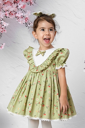 JBK Yesim - Green Baby Girl Dress With Hair Accessory satın al